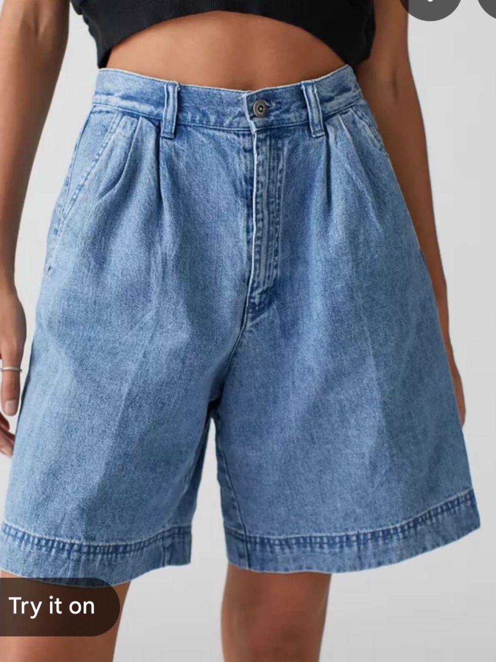 Vintage Lee High-Waist Denim Shorts in Light Blue